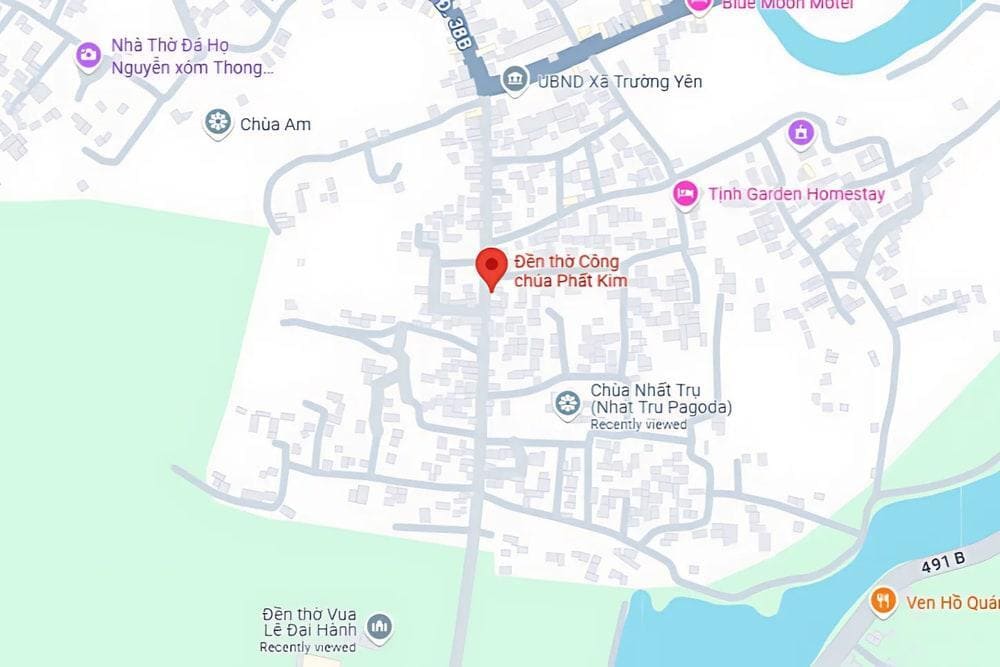 Vị trí đền thờ Công chúa Phất Kim